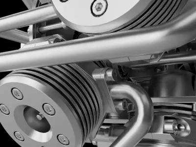 10-cylinder dual-row engine 3D print model