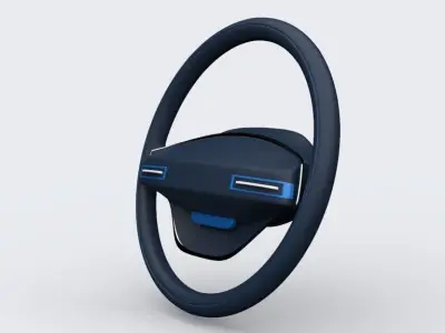 Luxury car steering wheel concept design 3D model