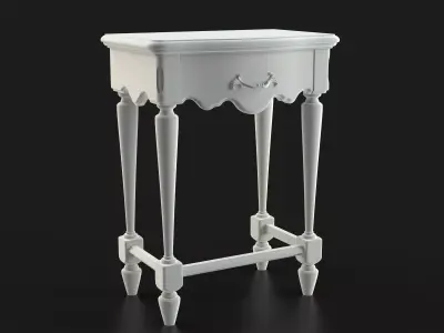 Antique-Style Bedside Table A 3D model