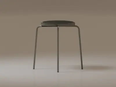 Low-poly Round Stool Free low-poly 3D model