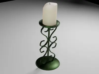 Low-Poly Candle Holder 3D model