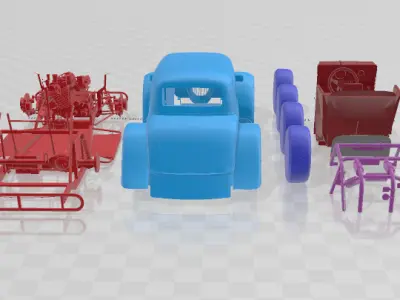 1934 Coupe - Separate Parts STL Model 3D print model