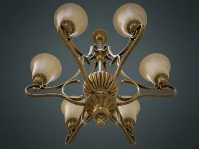 Classic Chandelier 02 - Game Ready Low-poly 3D model