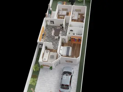 3D Plan Floor House  3D model