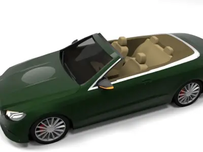 MERCEDES E CLASS CABRIO OPEN 2017 LOWPOLY Low-poly 3D model