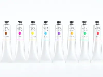 Tube Paint Container Colors 3D model