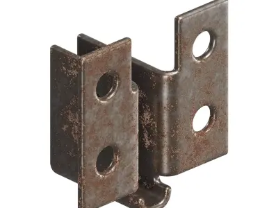 Rusty Steel U Bracket 3D model
