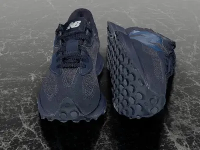 NEW BALANCE 327 3D SHOES - BLUE Low-poly 3D model