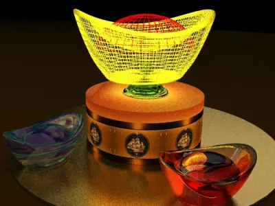 Chinese gold ingot    3D model buy