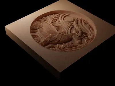 Impala CNC 3d Print High Relief Sand Casting 3D print model