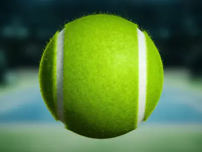 Tennis ball with and without logo 3D model