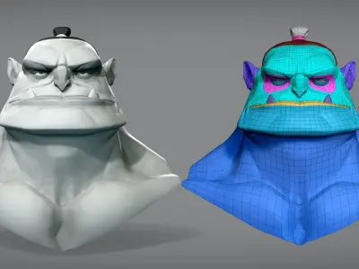 Cartoon male characrter Orc base mesh 3D model