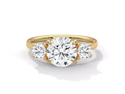 solitaire ring with detail images and 360 render videos 16 3D print model