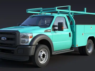 Utility truck Low-poly 3D model