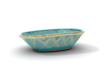 Turquoise Ceramic Dish model pack Low-poly 3D model