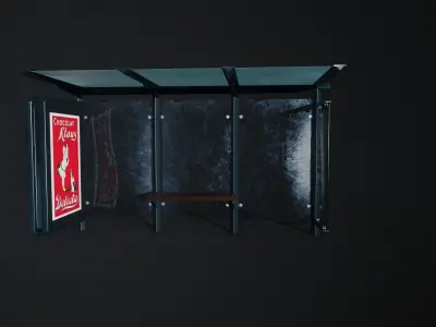 Bus stop Free low-poly 3D model