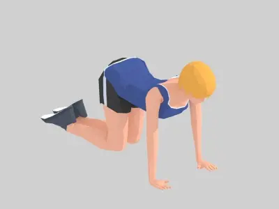 Back Stretch  Exercise Woman Animation Low-poly 3D model