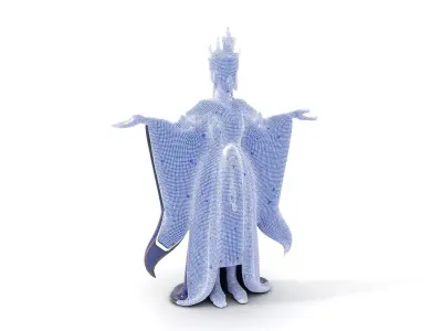 Regal Queen Character Model in Royal Gown  Rigged and Animated Low-poly 3D model