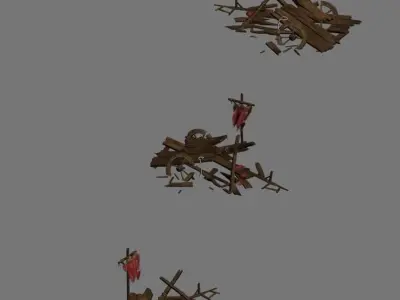 Game Barracks - Broken Tank 3D model