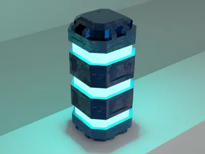 Game ready Low Poly PBR Sci-fi box 4 of 5  Free low-poly 3D model