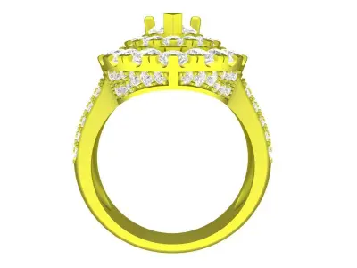 A7547 Luxury Korean Style Diamond Pear Engagement Ring 3D print model