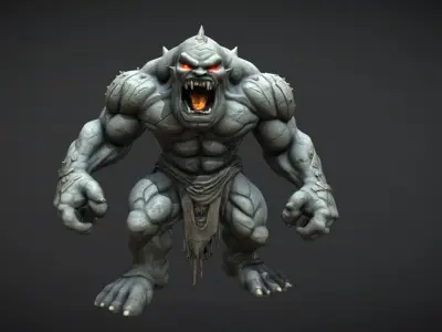 Ogre Giant Warrior Monster Game Ready Low-poly 3D model