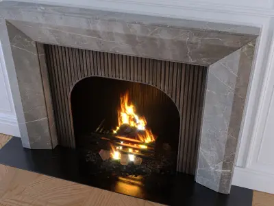 Fireplace - Drayton - Fior di Bosco Victoria Stone Low-poly 3D model