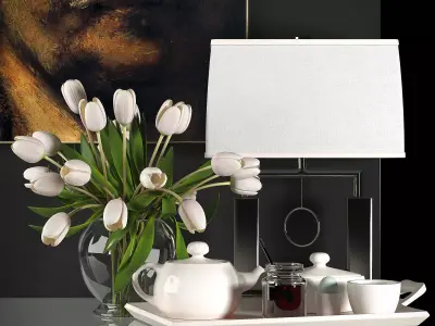 Decorative vase set 3D model