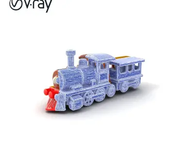 Vibrant Wooden Train Set Model Pack Texture