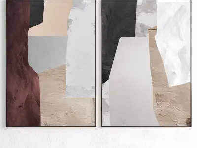 Plaster Two Photo Frame 239 Low-poly 3D model