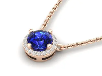 AV 354 Diamond Ladies Halo Fancy Pendant 3D print model