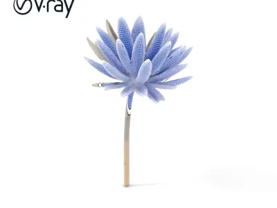 Metallic Flower Sculpture Model Pack Low-poly 3D model