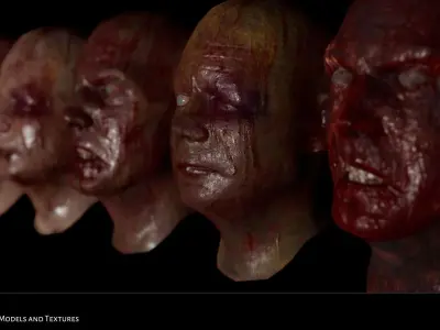 Zombies - Bloated Male-Female Twin-Pack Low-poly 3D model