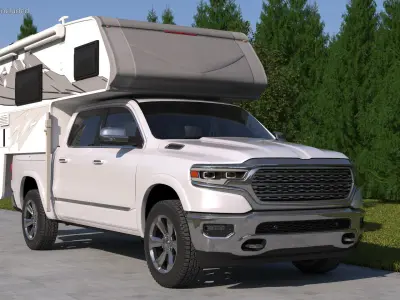 Pickup Truck Camper 3D model