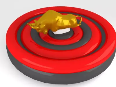 3D model Rodeo inflatable game bull sport Low-poly 3D model