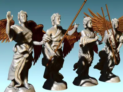 The Four Angels - CNC Router Carving 3D print model