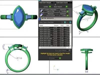 Engagement ring Maya marquise 3D print model