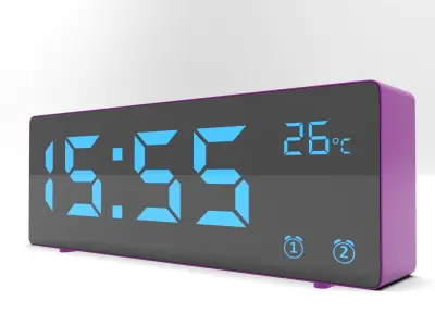 CLOCK PURPLE BLUE Low-poly 3D model