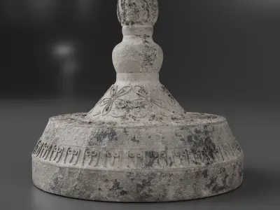 Old worn candlestick 3D model