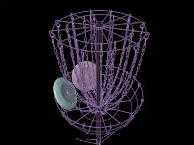 Frisbee Golf Basket Free 3D model