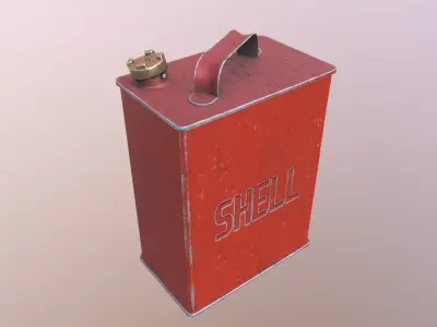 Vintage Petrol Can Low-poly 3D model