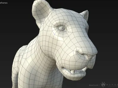 3D Lion Low-poly 3D model
