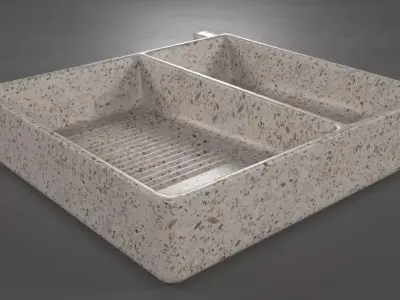 laundry sink marble lavadero marmol 3D model