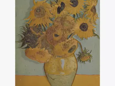TWELVE SUNFLOWERS by VINCENT VAN GOGH for 3D printing  3D print model
