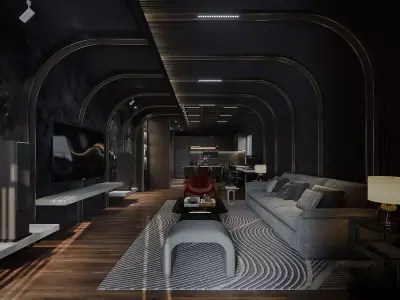 Interior Scene Japandi - 3d Model - Lighting 3D model