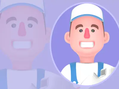 Stylized 3D Male Mechanic Character - Cartoon Tire Service 3D model