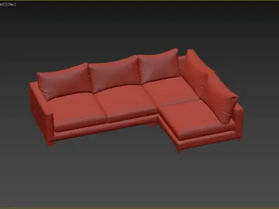 Sofa Zara Corner unit medium  left hand facing extra deep 3D model