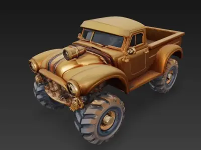 Classic Mechanical Pickup Truck 3D print model