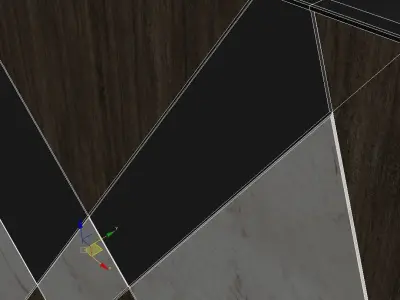 Wood and Marble Panel 3D model