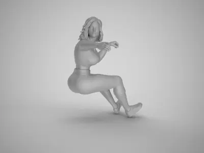 Girl Drive Back 3D print model